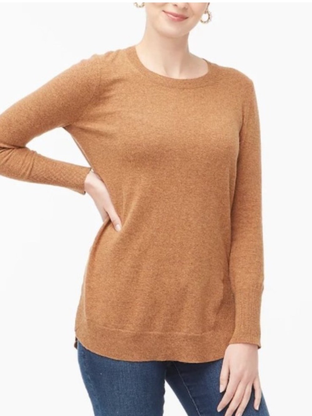 J Crew Wool Blend Tunic Sweater Brown Size XS